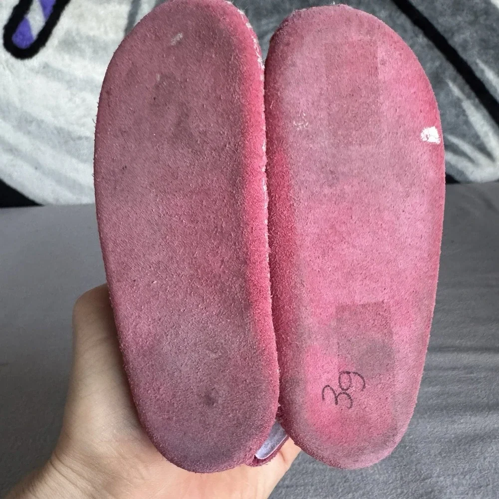 Size 4c - Minnetonka  Leather Moccasins Baby/toddler‎ Pink #1180